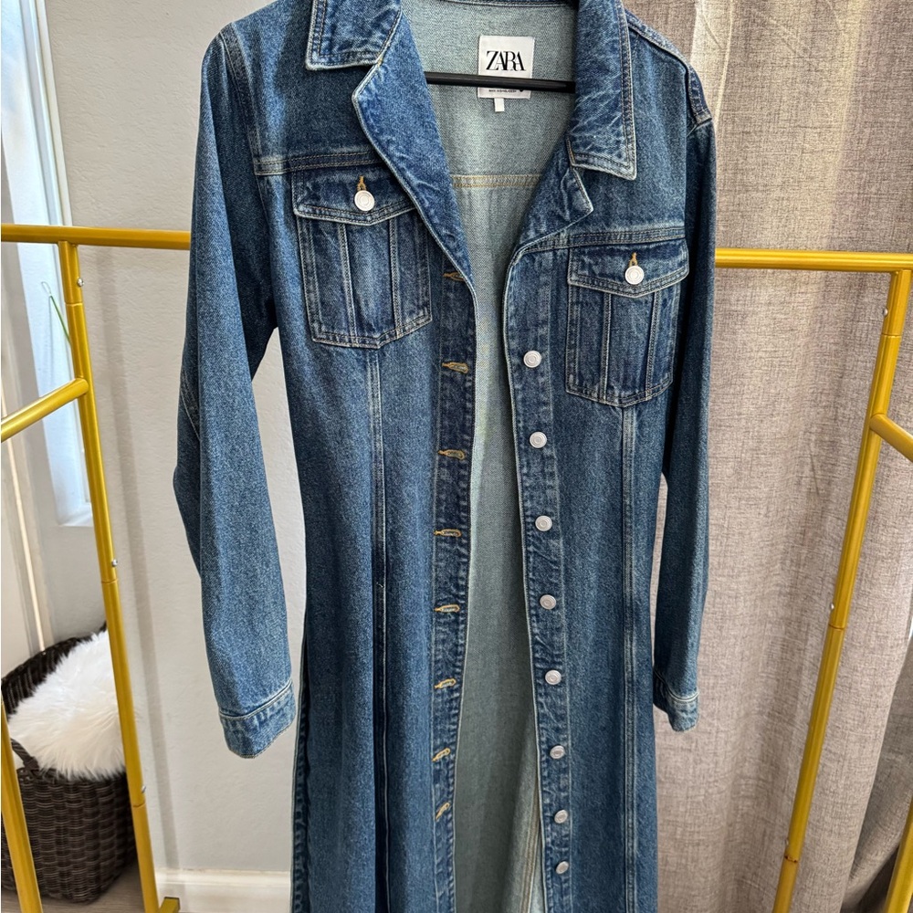 Zara denim long jacket